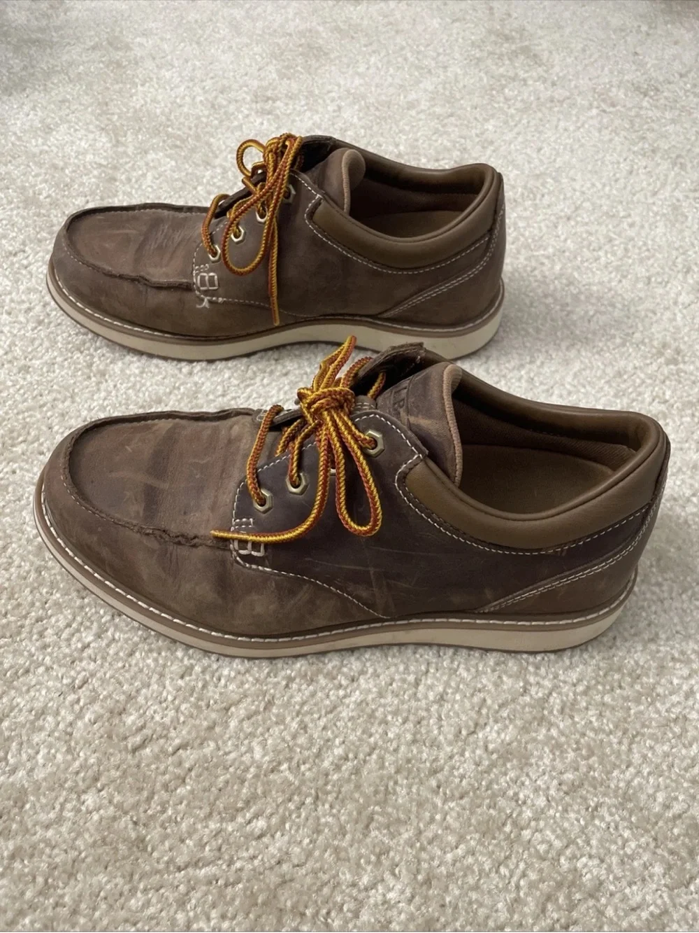 L.L. Bean Stonington Moc Toe Shoes Men's 10 WIDE Dark Cocoa Leather 507140